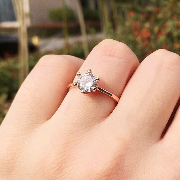 Fashionable Gemstone CZ Thin Elegant Rings for Women, INDN8132 - Picture 3 of 3